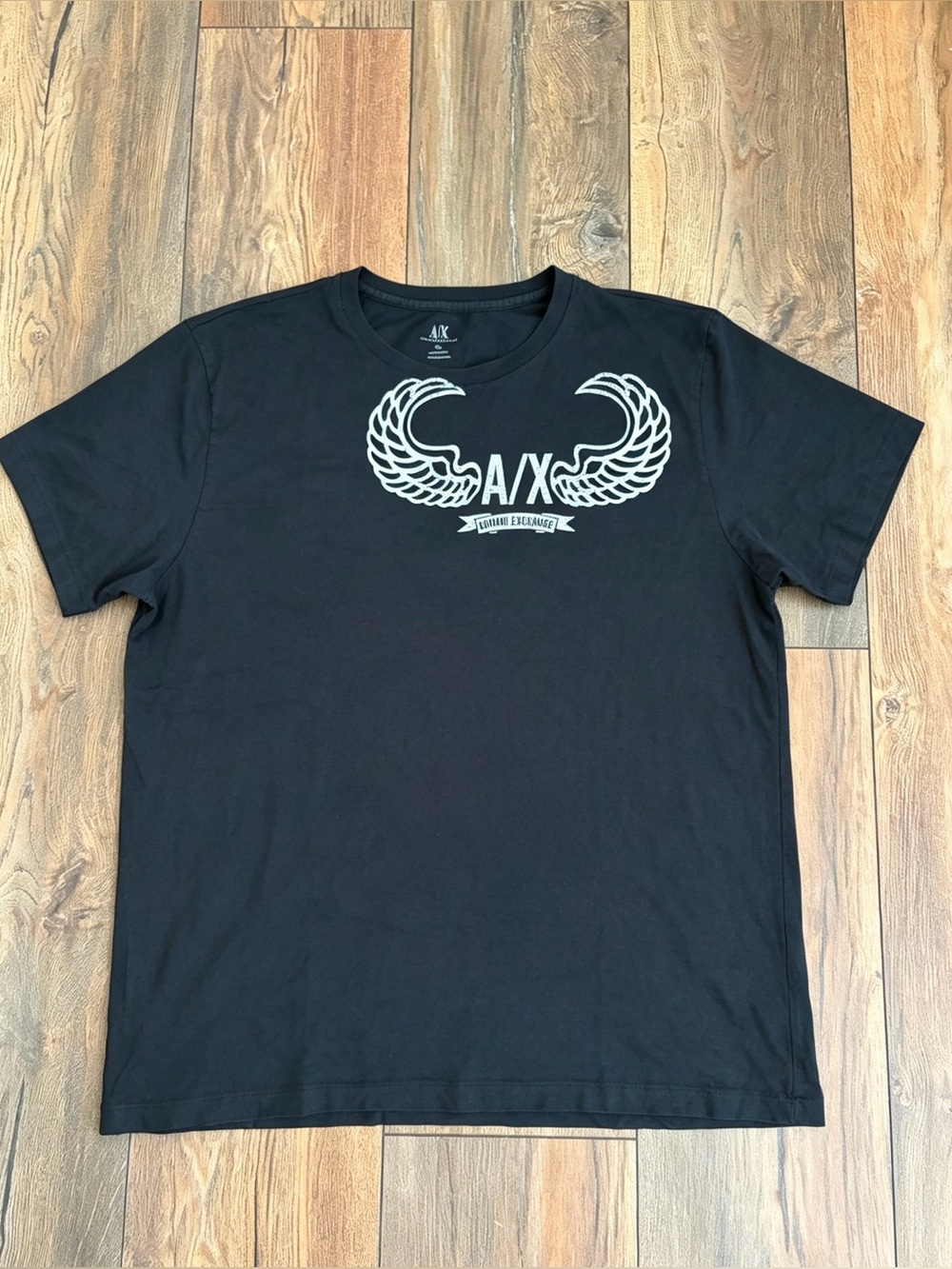 Armani Exchange A/X Men’s XL Black 100% Pima Cotton Short Sleeve T-Shirt